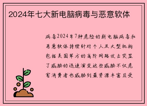 2024年七大新电脑病毒与恶意软体